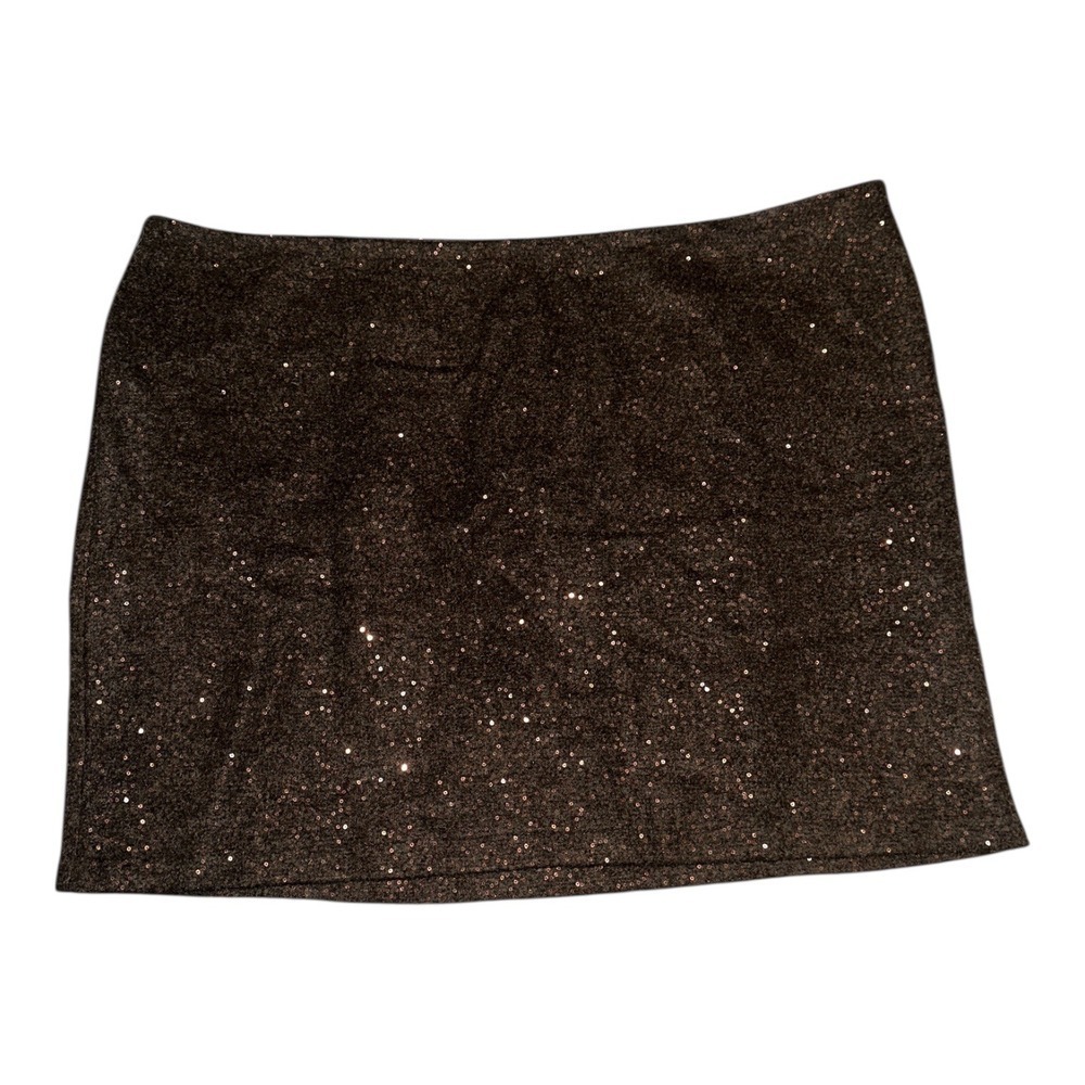 J. Jill Brown Sequin Wool Blend Pencil Skirt, Size 26
